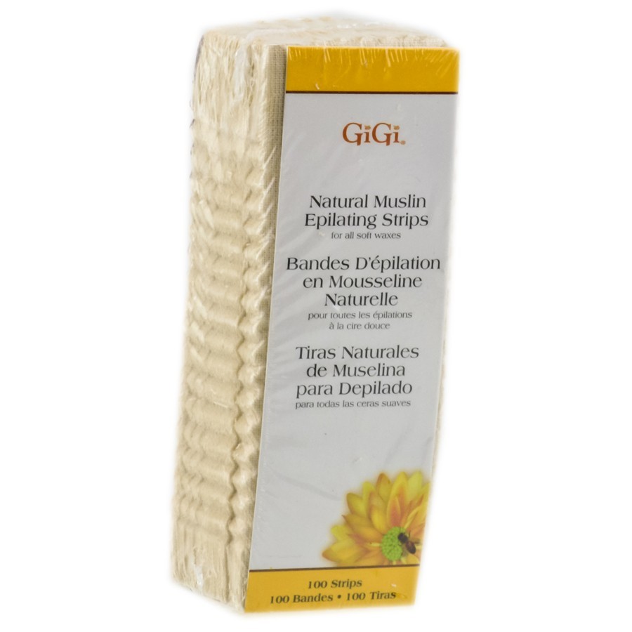 GIGI SMALL NATURAL MUSLIN EPILATING STRIPS FOR WAXING, FACIAL HAIR
