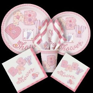 shower baby napkins decorations stitching listed plate pink items