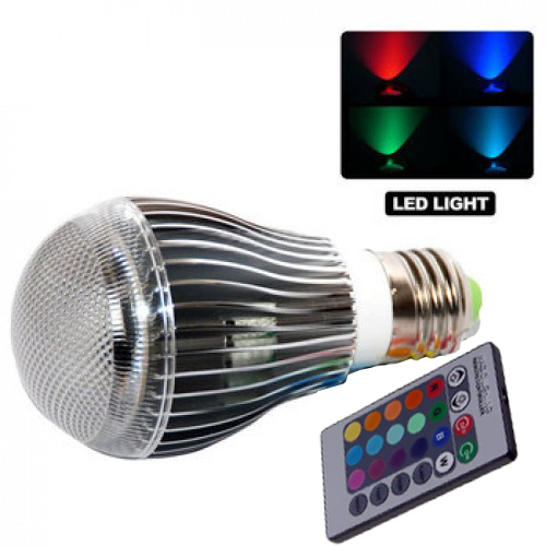 E27 9W Remote Control Color Changing LED Light Bulb RGB Color Lamp 100