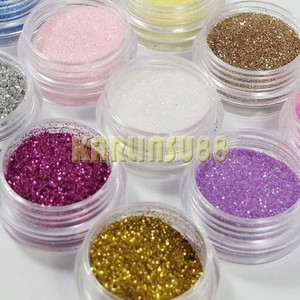   on Glitter Dust Powder Nail Art Make Up 12 Colors Box Set   Ebay