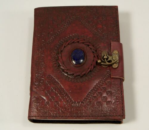 Gods eye stone Embossed Leather Blank Journal Diary 5 x 7 Hand Made Paper Lock in Books, Accessories, Blank Diaries & Journals | eBay