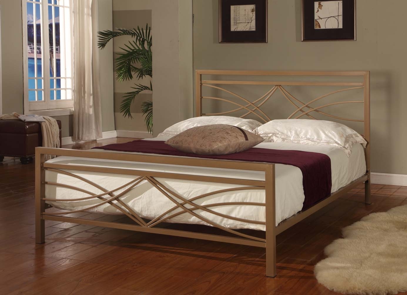 ... Full Size Bed Headboard Footboard Rails & Metal Slats ~New~ eBay