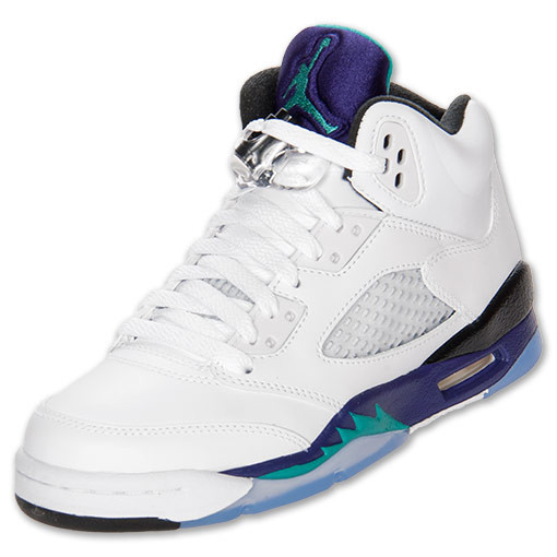 Gradeschool Air Jordan Retro 5 (V) "GRAPES" Size 7.0 N.I.B. Wht/Emer