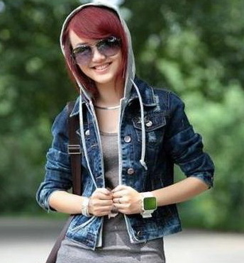 Gray Hoody Blue Jeans Hooded Jean Jacket Womens Top Coat Denim Hoodie