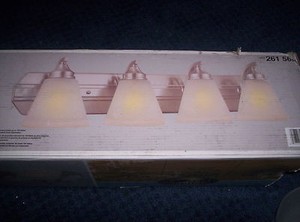 Bathroom Vanity Lighting Fixtures on Hampton Bay 4 Light Brushed Nickel Bath Vanity Light Fixture   Ebay