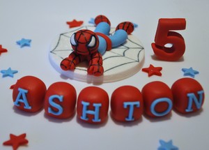 Spiderman Birthday Cakes on Handmade 100  Edible Spiderman Birthday Cake Decoration Super Hero