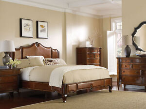 HERITAGE - 5pcs CLASSIC TRADITIONAL QUEEN KING LEATHER BEDROOM SET-NEW FURNITURE