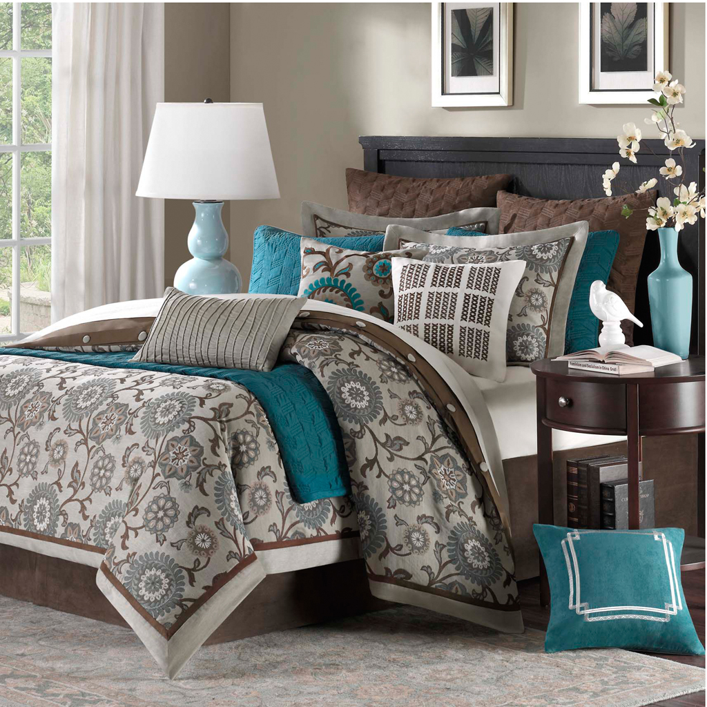 Hampton Hill Place Polyester Jacquard 9 Piece Comforter Set