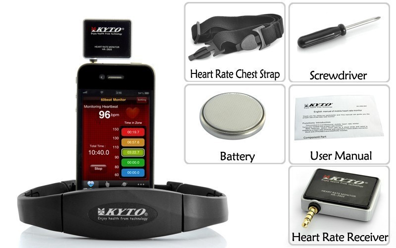 Wireless Mobile Heart Rate Monitor w/ Chest Strap Support iPhone
