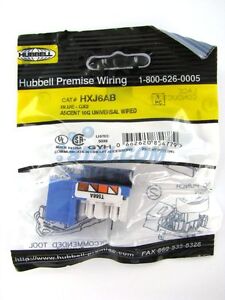 Gige Speed on Hubbell Nextspeed Ascent 10gig Universal Wired Cat6a Jack Blue Hxj6ab