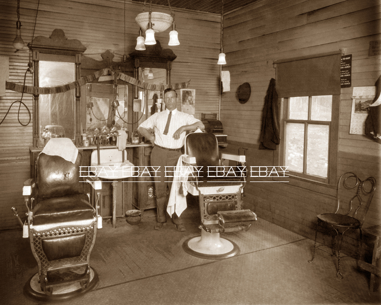 ... OLD BARBERSHOP WITH 2 BARBER SHOP CHAIRS ICE CREAM CHAIR PHOTO eBay