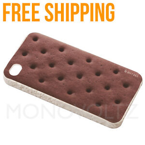 ice cream sandwich iphone 4 case
 on Ice Cream Sandwich Fake Food iPhone 4 4S Hard Shell Cover Case Brown ...