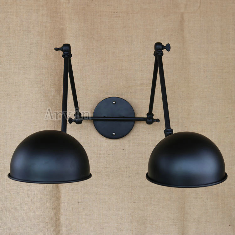 Industrial double-headed Adjustable Swing Arm Ceiling light Wall lamp Fixture #2 eBay