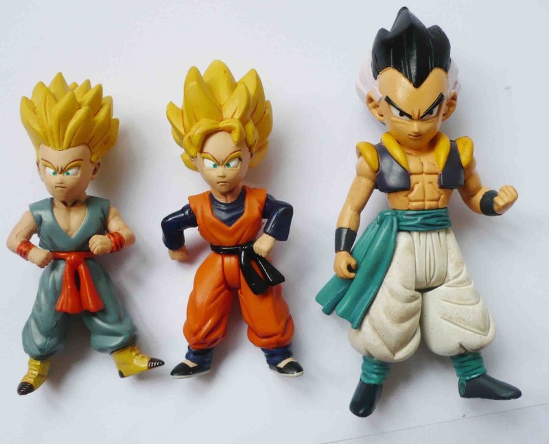 LOT OF 3 JAKKS DragonBall Z DBZ SS GOTEN & SS TRUNKS & GOTENKS ACTION