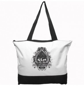 ... -120-LARGE-WHITE-CANVAS-PLAYING-CARD-SHOPPER-TOTE-BAGS-WHOLESALE-BULK