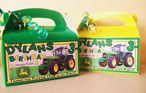 John Deere Birthday Party Supplies on John Deere Tractor Birthday Favors Goody Box Any Name   Ebay