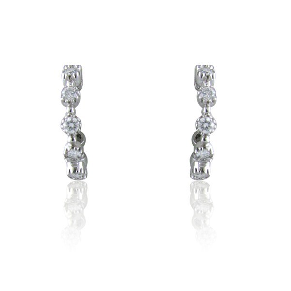 KWIAT 18K WHITE GOLD DIAMOND HOOP EARRINGS