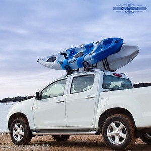 Kayak-Canoe-Car-Roof-Rack-J-Bars-Tie-Down-Straps-Fold-Away-When-Not-In 