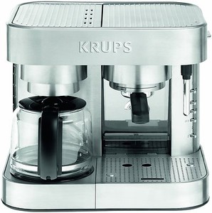 Krups Xp604050 19-bar Combination Espresso/coffee Machine Maker Stainless Steel review on combination coffee makers and espresso machines,coffee combination espresso machine,krups coffee maker,coffee espresso machine