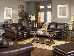 Traditional Living Room Furniture on Traditional Bonded Leather Sofa Couch Set Living Room New Furniture