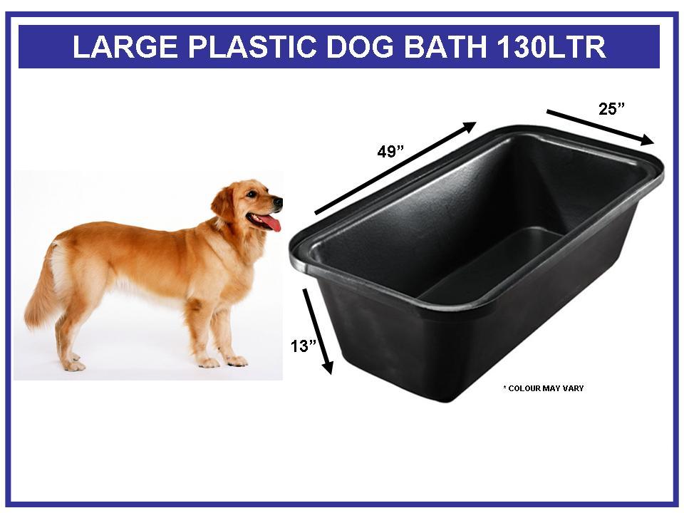 LARGE DEEP PLASTIC WATER DOG PETS BATH TUB 130 LTR GROOMING CLEANING ...