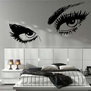 Bedroom Wall  on Large Woman Eyes Salon Lips Bedroom Wall Mural Giant Art Graphic