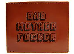 LEATHER DARK BROWN EMROIDERED PULP FICTION (BAD MOTHER FxCKER) WALLET in Entertainment Memorabilia, Other | eBay