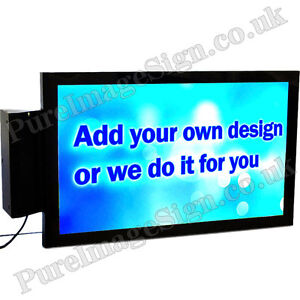 sign projecting rectangular led graphic box outdoor light signs