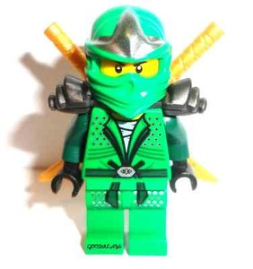 Ninja Coloring Pages on Lego Ninjago Lloyd Zx Green Ninja Minifigure With 2 Golden Swords New