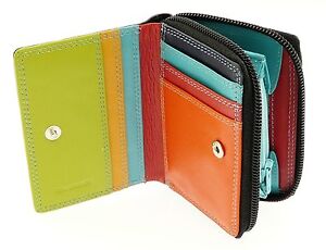 Ladies Leather Credit Card Holder / Wallet Zip Up Coin Purse / Section 