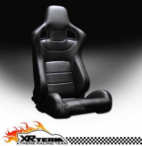 Racing Seat on Mu Style Jdm Black Pvc Leather Racing Bucket Seat Sliders 25   Ebay