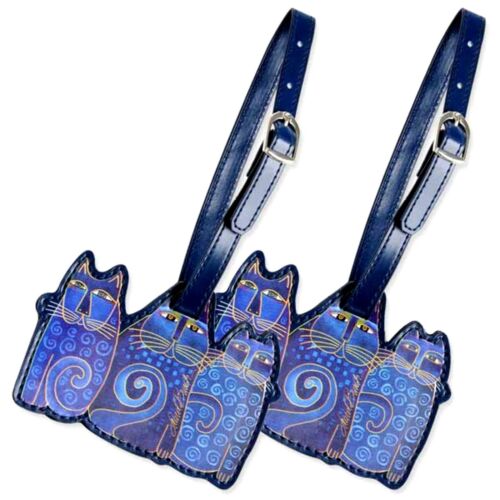Laurel Burch Blue Indigo Cats Crate ID Luggage Tags Set 2 cat in Travel, Luggage Accessories, Luggage Tags | eBay