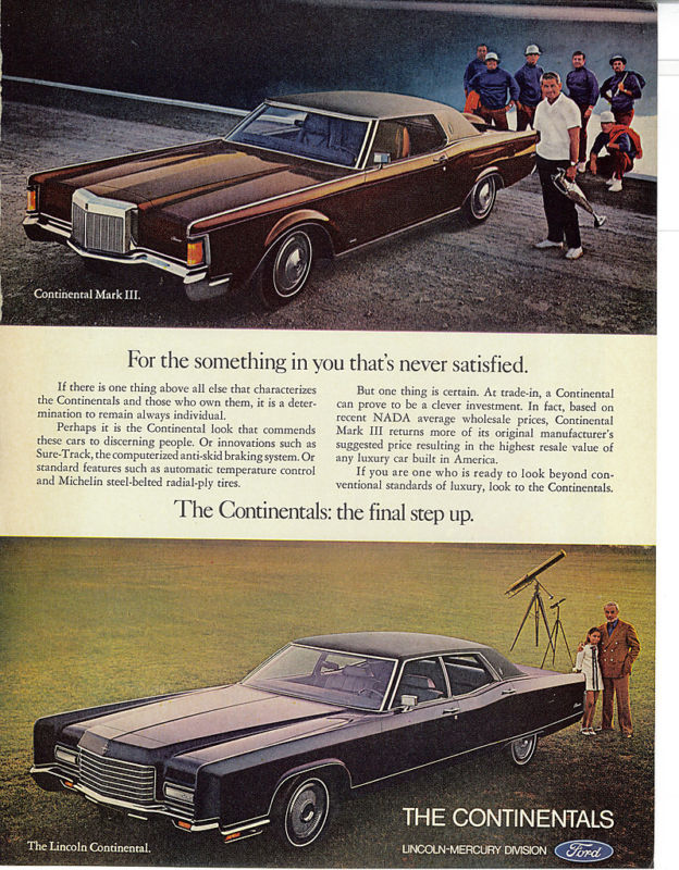 Lincoln Continental 1970 Vintage Print Ad eBay