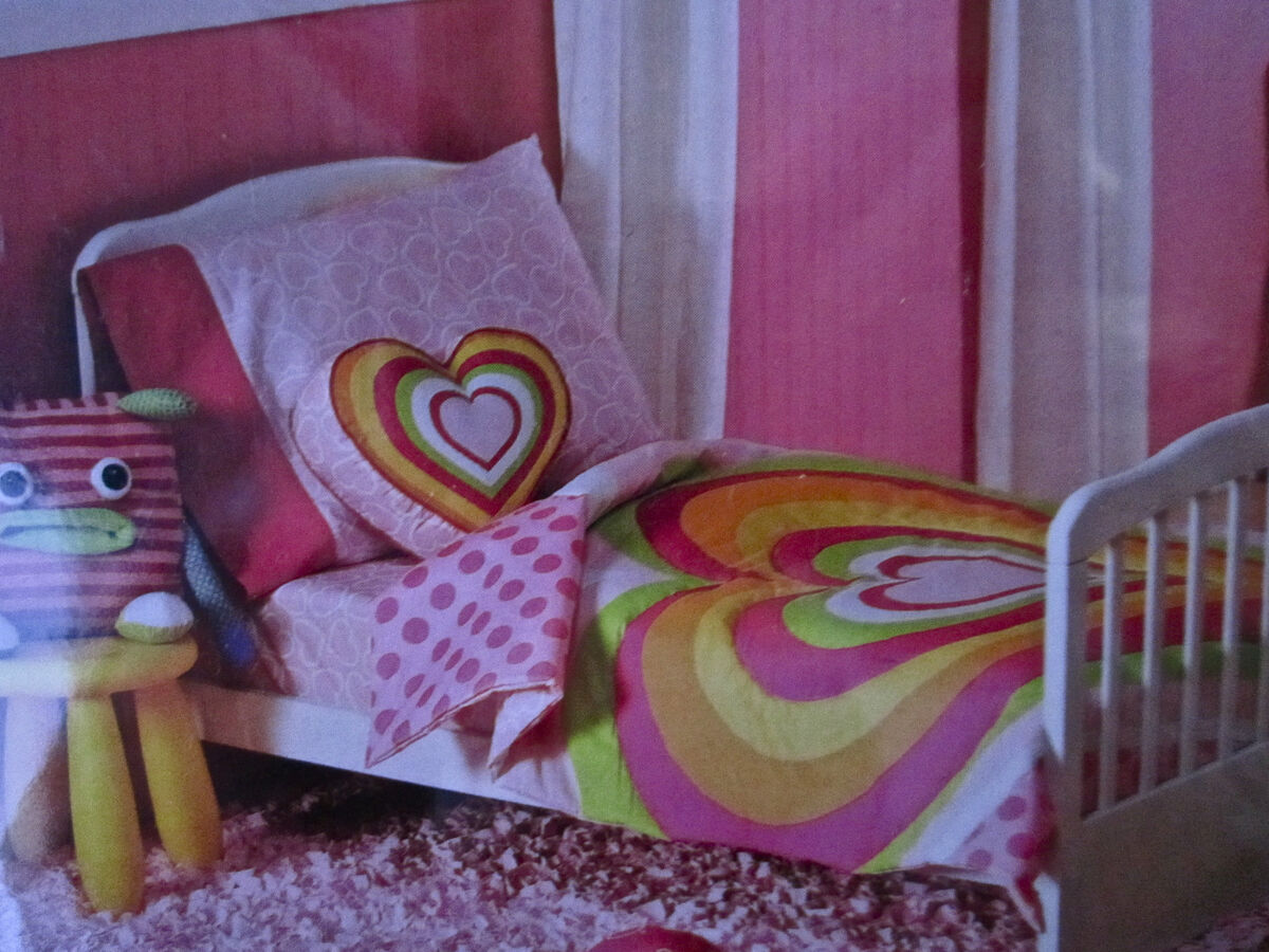 Little Miss Matched Hearts Toddler Bed Set 4 Piece Crib Kidsline