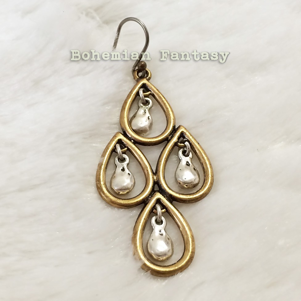 Tone gold Openwork Teardrop Brand vintage Chandelier and  Vintage Lucky chandelier Silver  Gold