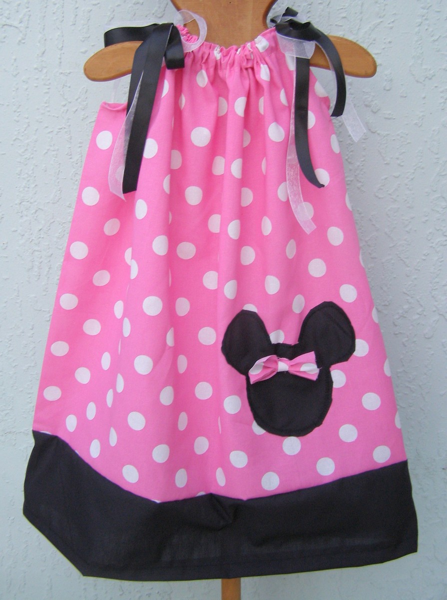 Minnie Mouse Disney Pillowcase Dress Girl Size 4 6 8 10 12 Pink