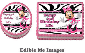 Caillou Birthday Party Supplies on Minnie Mouse Zebra Birthday Party Cake Topper Disney Decoration Edible