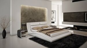 MODERN/CONTEMPORARY WAVE BED BLACK OR WHITE KING/QUEEN SIZE