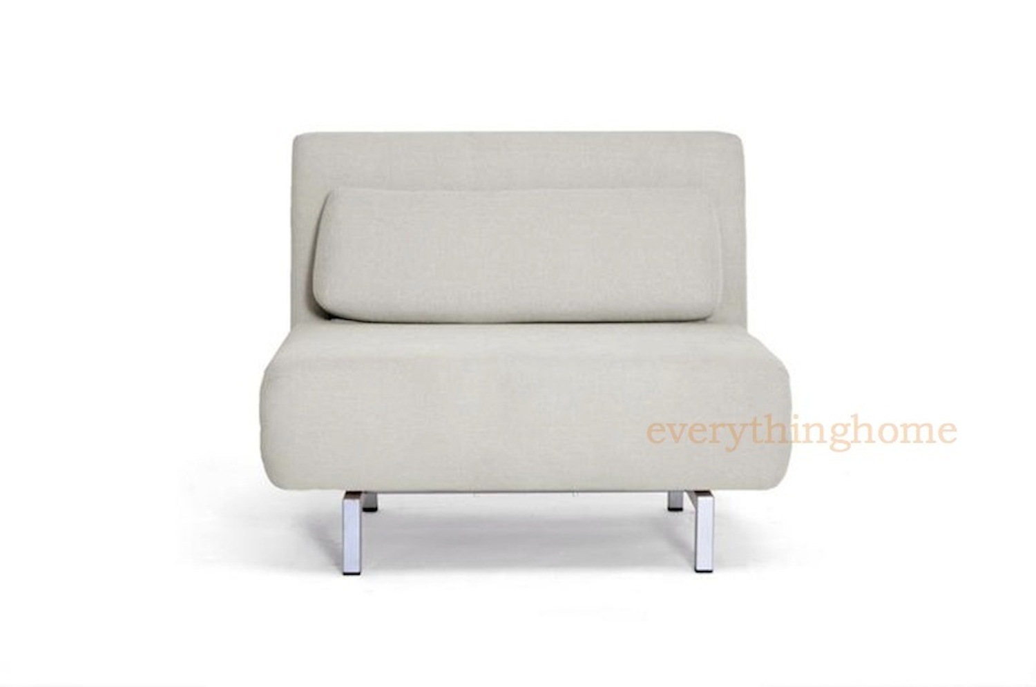 ... CREAM TWILL FABRIC CONVERTIBLE CHAIR SOFA CHAISE LOUNGE TWIN BED FUTON