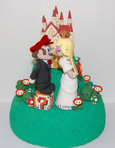 Mario Wedding Cake Topper on Mario And Princess Peach Base Wedding Cake Topper   Ebay