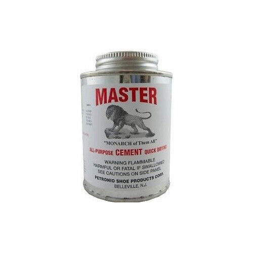 Masters All Purpose Cement 8 Oz. Glue Leather Rubber Wood Glass Brush