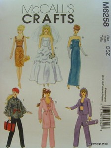 Wedding Dress Patterns on Barbie 11 5  Doll Clothes Pattern Wedding Dress 5 Outfits New   Ebay