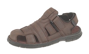 ... -Leather-Closed-Toe-Velcro-Sandals-Summer-Hiking-Shoes-Brown-Size-8