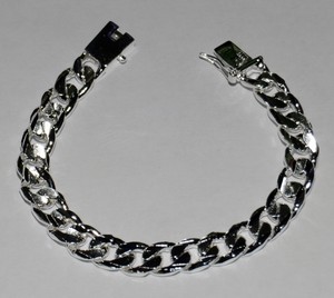 Details about Mens Sterling Silver 925 Heavy Link 8 inch Bracelet
