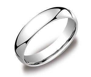 ... Mens Womens Solid 14K White Gold Plain Wedding Ring Band 5MM size 7
