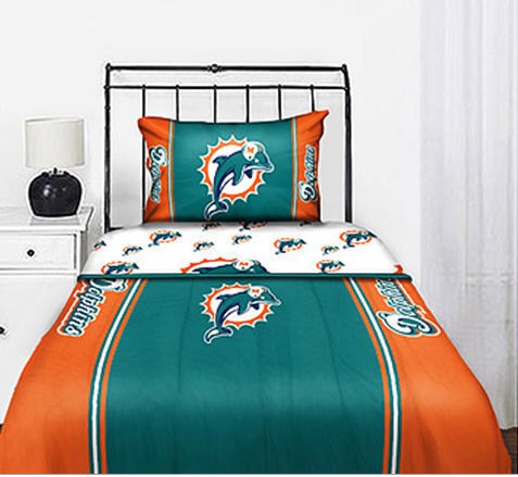 Miami Dolphins Nfl Queen Comforter Sheets 5pc Bedding On Popscreen