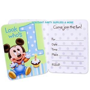  Birthday Party Favors on Mickey Mouse 1st Birthday Invitations Party Supplies   Ebay