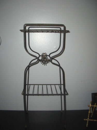 Mid Century Modern Metal Starburst Telephone Stand Vintage Atomic Side