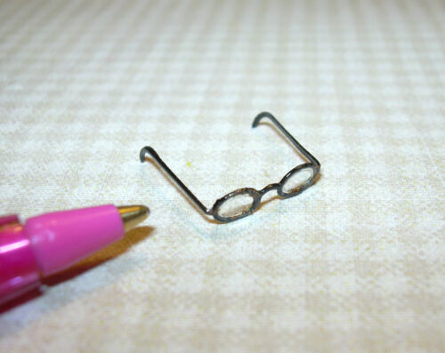 Miniature Black Frame Reading Glasses for DOLLHOUSE Miniatures 1/12 Scale in Dolls & Bears, Dollhouse Miniatures, Miniatures | eBay