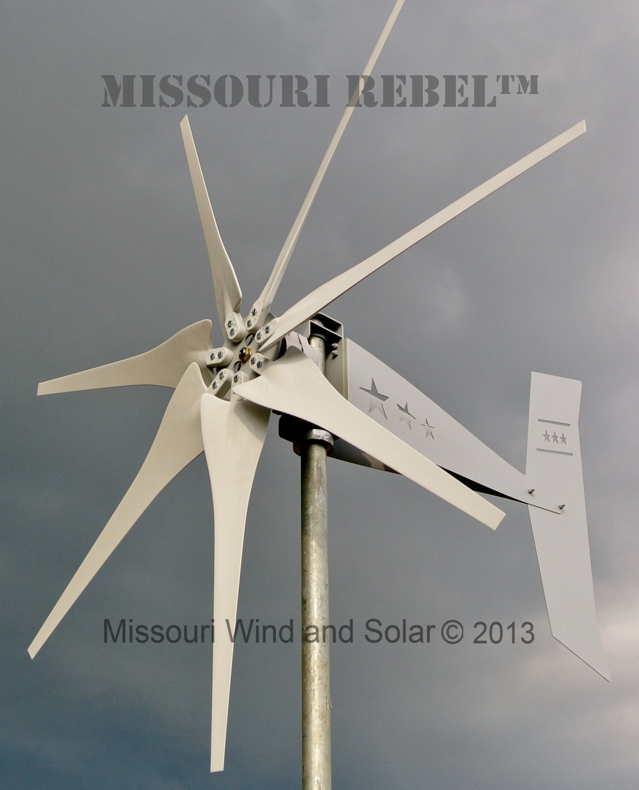 Missouri Rebel 7 Blade Wind Turbine Generator 800 Watt 12 volt AC / DC 